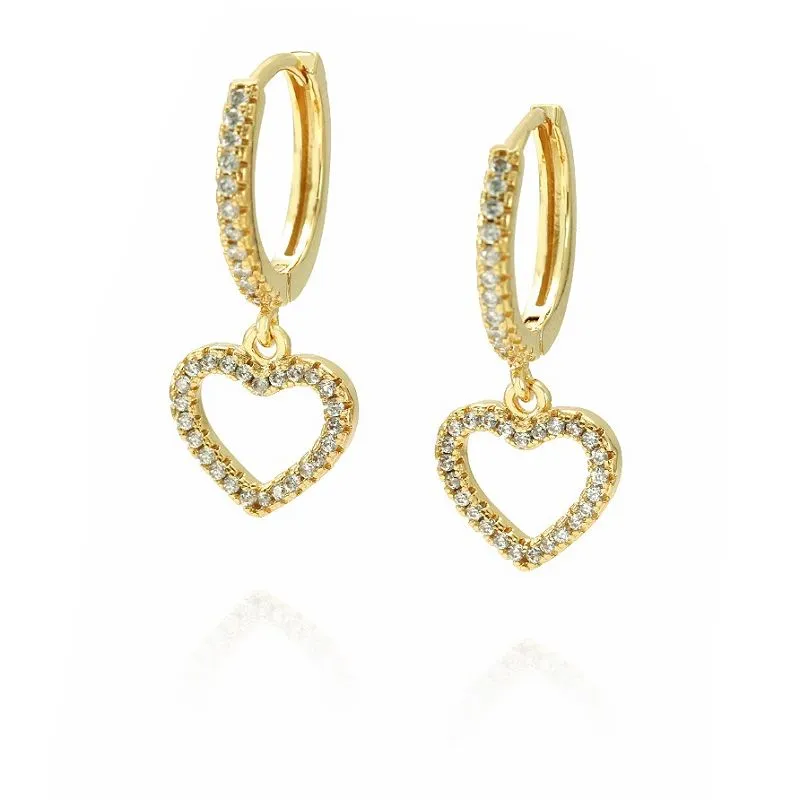 925 Stříbrná náušnice ve tvaru srdce