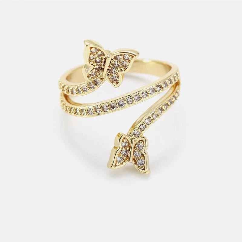 Krásný ručně vyrobený prsten s motýly