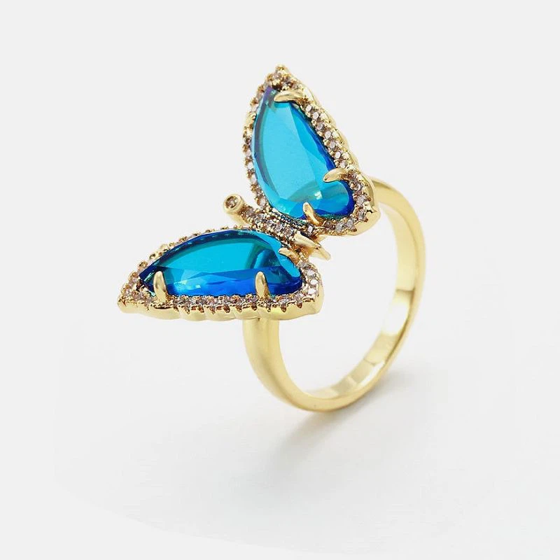 Krásný stříbrný prsten s motýly