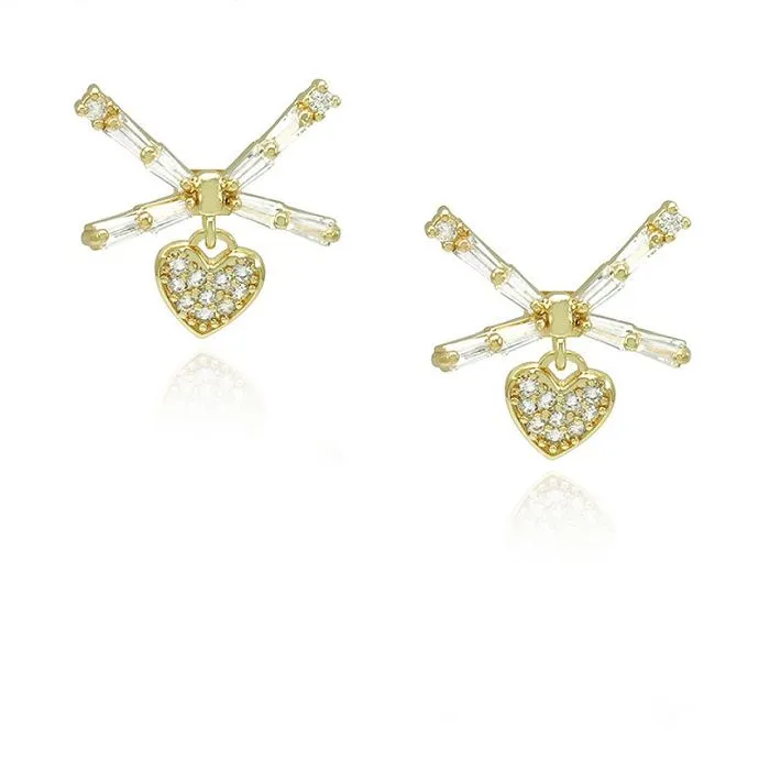 Ženské malé designové srdce náušnice