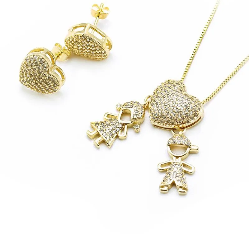 Sada šperků s pozlaceným srdcem