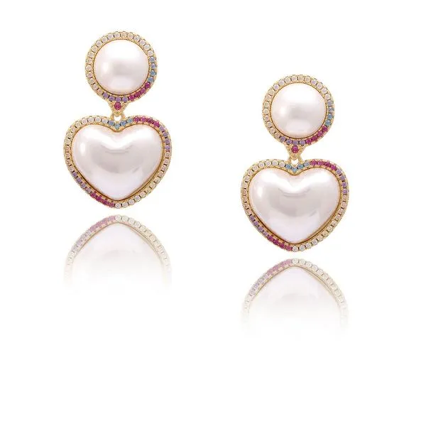 Perlové náušnice ve tvaru srdce