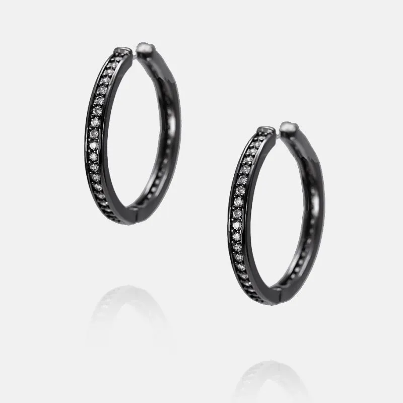 Hematitovaná kruhová náušnice