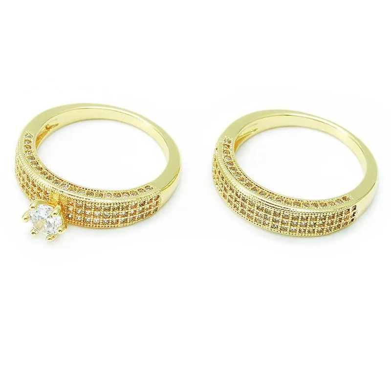 Jedinečná sada pozlacených svatebních prstenů